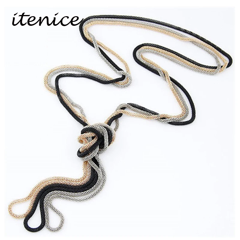 

Korean Fashion Simple 3 pcs Round Snake Chain all-match Sweater Chain (3 color, can wear it separately)For Woman Men Jewelry