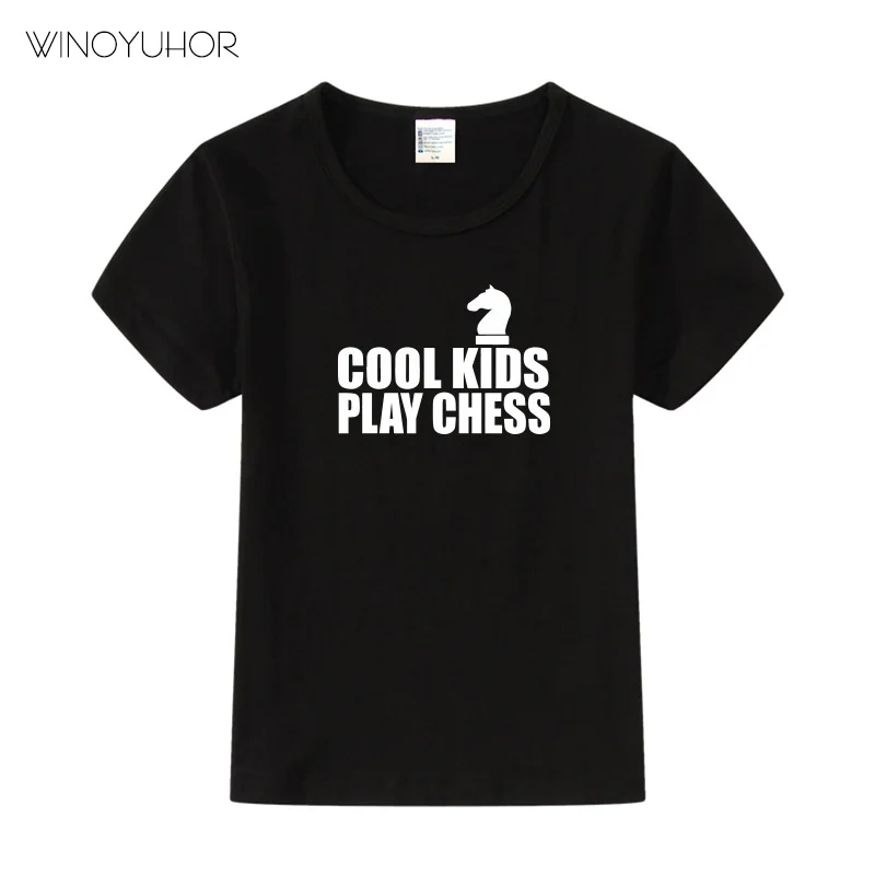 Крутая Детская футболка с надписью Play Chess Повседневная короткими рукавами топы