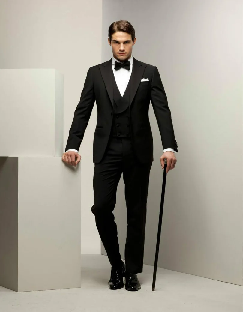 Traje Boda Niño Esmoquin Negro Niño 5 Piezas - Traje Formal Para Boda Y  Eventos - Incluye Chaqueta, Chaleco, Camisa, Pantalón Y Pajarita Tejido  Poliéster Algodón, image size:810x1040