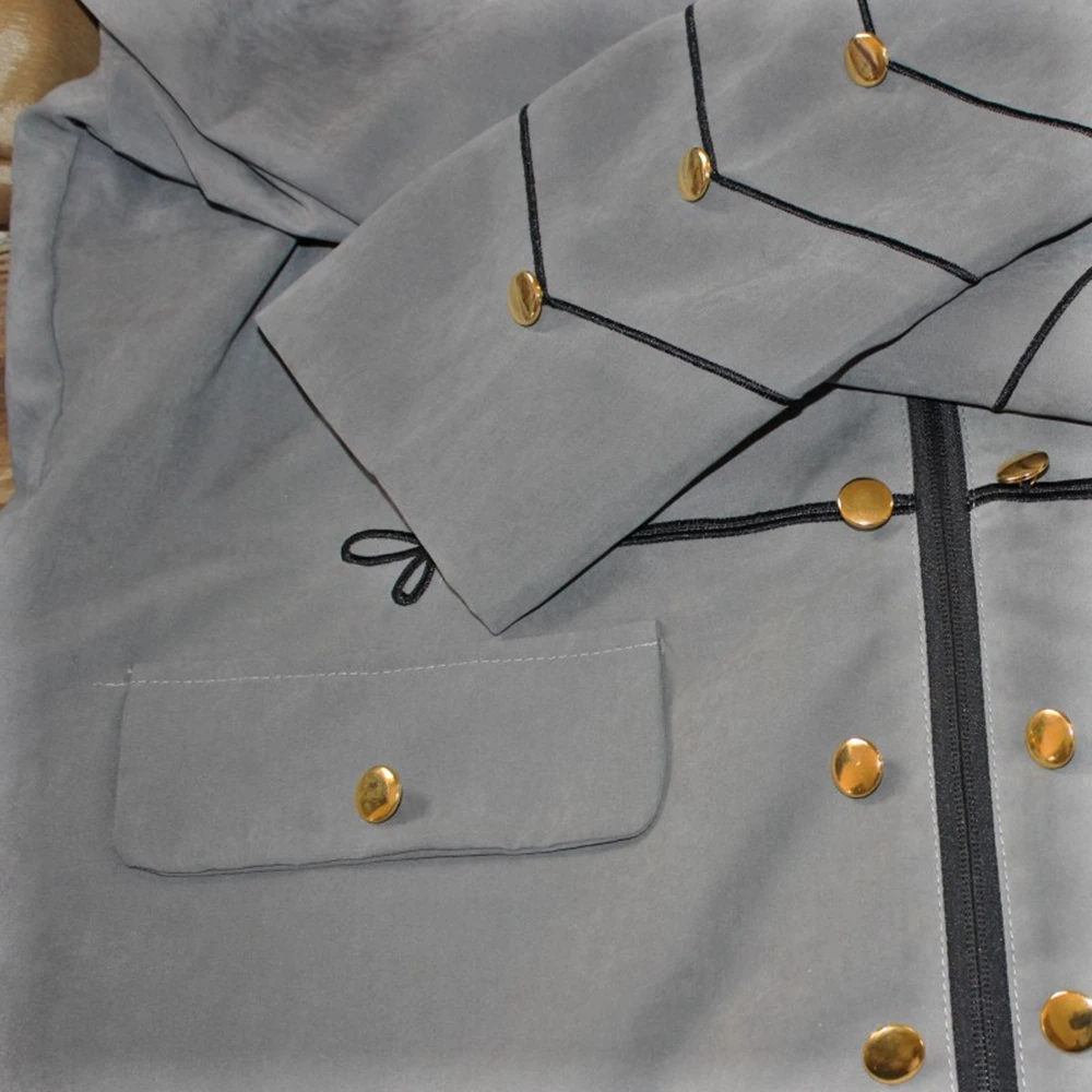 Мужская Готическая куртка в стиле стимпанк со стоячим воротником, двубортное однотонное пальто, Униформа, Мужской винтажный костюм в стиле панк, военная верхняя одежда