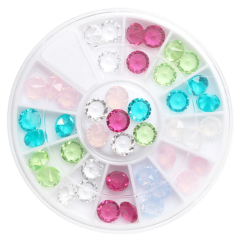 

New 10box 3d Nail Art Rhinestone Decoration Glitter Fashion Design Gem Nails Accessoires Manicure Wheel Nail Accessories Tools