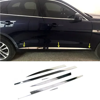 

For Jaguar F-pace X761 2016 2017 2018 Side Door Body Panel Molding Trim Protector Stainless Steel 6pcs Chrome