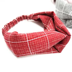 Nueva Moda Simple Tela Niña Diademas Británico Plaid de Ala Ancha Cruzan Accesorios para el Cabello Nueva Moda Simple Tela Niña Diademas Británico Plaid de Ala Ancha Cruzan Accesorios para el Cabello