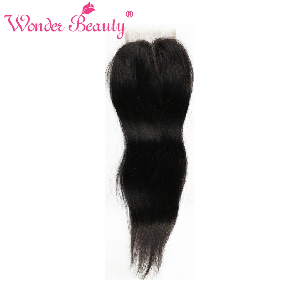 

wonder beauty products new arrival 8a grade malaysian silk straight virgin hair 1pc 4x4 Free Middle 3 Part Closure Top Cosure
