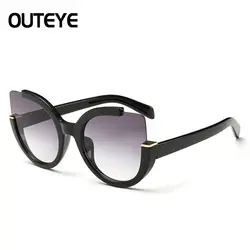 Outeye Мода кошачий глаз Солнцезащитные очки для женщин Для женщин Защита от солнца Очки Брендовая Дизайнерская обувь в стиле ретро женские
