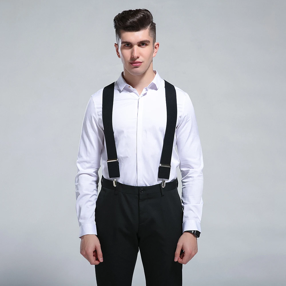 Mens Heavy Duty Suspenders Adjustable Clip On Work Braces 2" Wide Solid Color Mens Heavy Duty Suspenders Adjustable Clip On Work Braces 2" Wide Solid Color