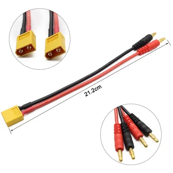 

200 pieces / lot High quality XT60 to 4.0mm banana plug connector with 14AWG 150MM charger cable
