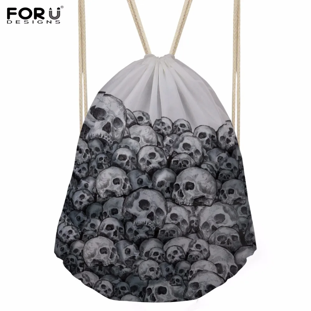 FORUDESIGNS/Череп Mochila Feminina рюкзак для женщин маленький для мужчин повседневное Drawstring сумка для хранения Harajuku стиль школы обувь мальчико