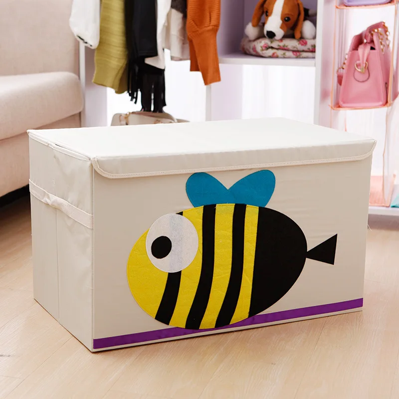 Большой размер мультяшная коробка для хранения 62*36*38 см детская игрушка тканевая коробка для хранения большая коробка для хранения упаковочная коробка с крышкой - Цвет: 4