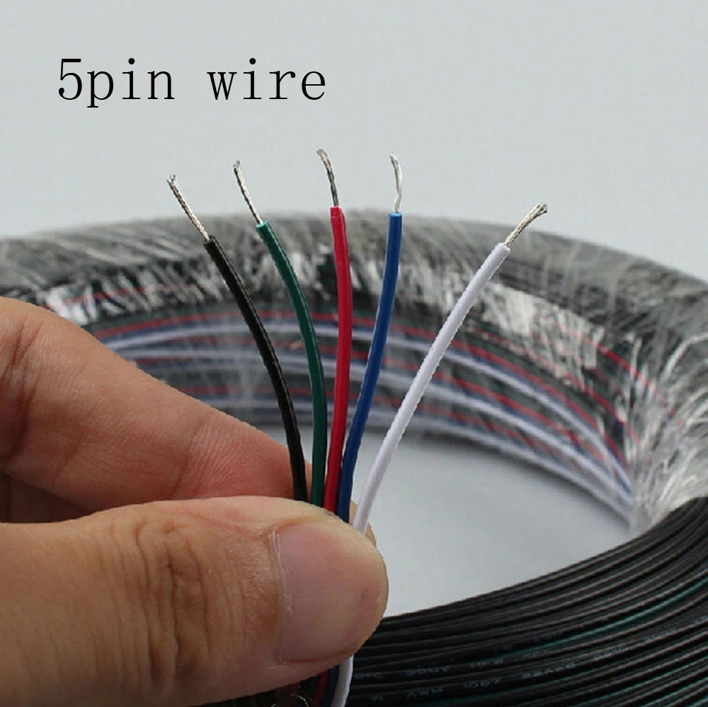 30m wire cable 2Pin 4PIN 5PIN 6PIN Extension Extend Cable Wire Cord Connector Tinned copper extend Cable for rgb rgbw LED Strip