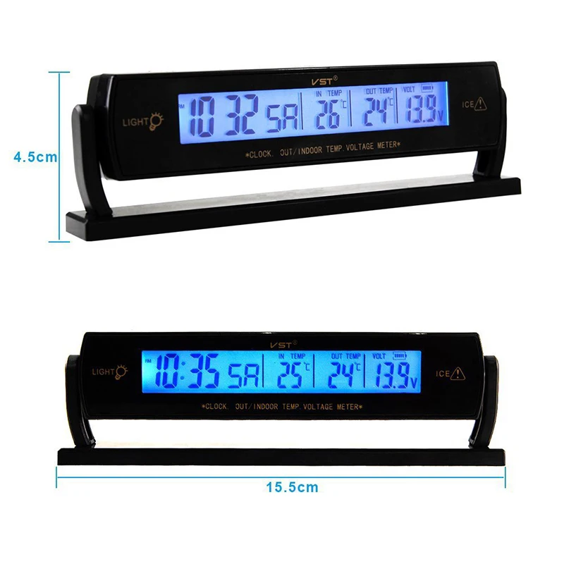 New 3in1 LCD Digital Auto Car Voltage Temperature Thermometer Meter Monitor Clock Alarm Car accessories New 3in1 LCD Digital Auto Car Voltage Temperature Thermometer Meter Monitor Clock Alarm Car accessories