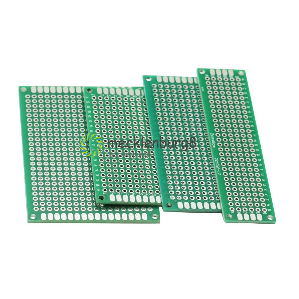 

4PCS Double Side Prototype PCB Tinned breadBoard 5x7 4x6 3x7 2x8CM Each 1PCS FR4