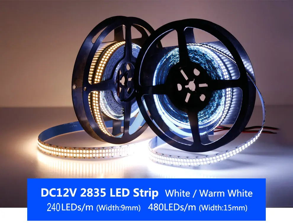 Светодиодный ленточный светильник 2835 DC12V высокая яркость гибкий светильник светодиодный ленточный 240 светодиодный s/m 480 светодиодный s/m домашний декоративный светильник ing белый/теплый белый