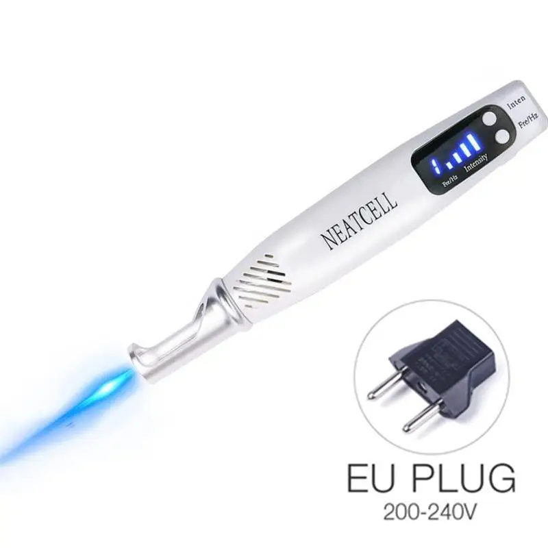 Лазерная ручка Picosecond, удаление веснушек, татуировок, моль, темное пятно, пигмент для бровей, лазерная машина для лечения акне, красота, уход, ЕС/США, вилка - Цвет: Blue Light EU Plug