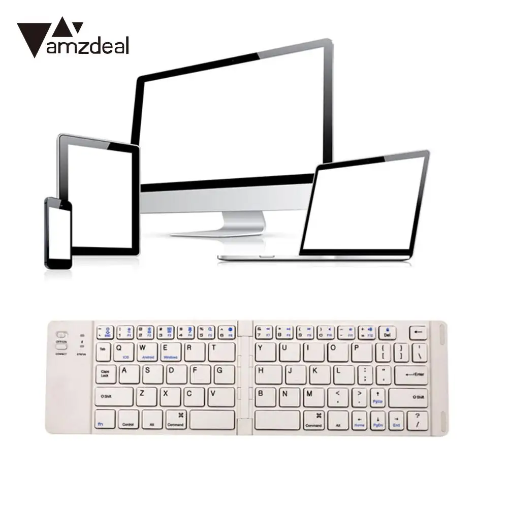 

66 Keys Slim Bright White Foldable Keypad Keyboard Tablet Universal For IOS Supplies Portable Commerce Keyboard