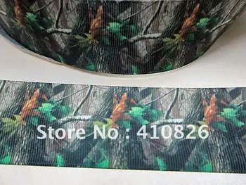 

Q&N ribbon wholesale 1-1/2" 38mm camouflage tree printed grosgrain ribbon 50yards roll free shipping