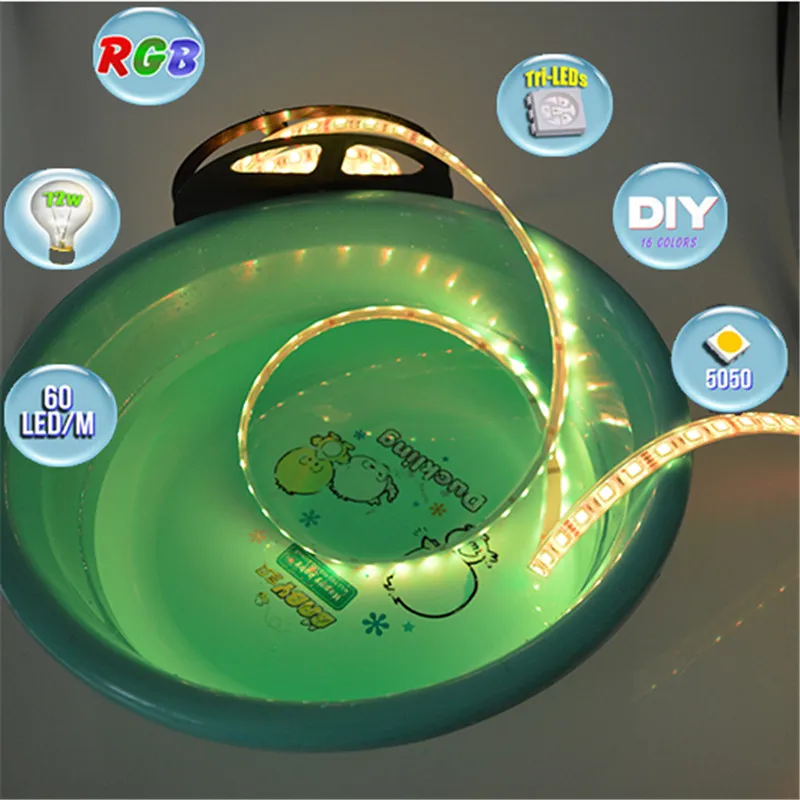 

5M 10M 5050 IP68 Waterproof RGB LED Strip Aquarium Lighting Underwater Tape Light White Warm White LED Tiras Bathroom Diode