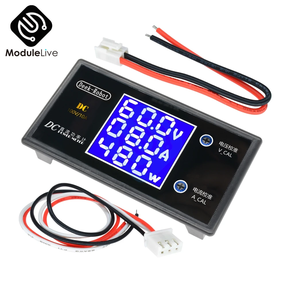 

12V 24V 36V LCD Digital Voltmeter Wattmeter Ammeter Voltage Current Power Meter Volt Detector Tester Monitor DC 0-100V 10A 1000W