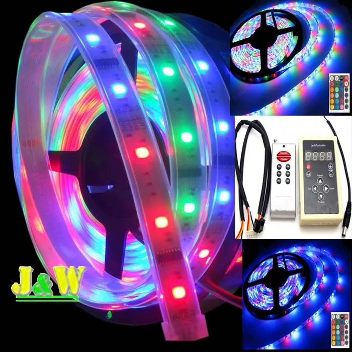 

Dream color 6803 IC Flexible RGB Waterproof Led Strip 5M 30LEDS/M LED Symphony of Light+Controller+ Adapter Free Shipping