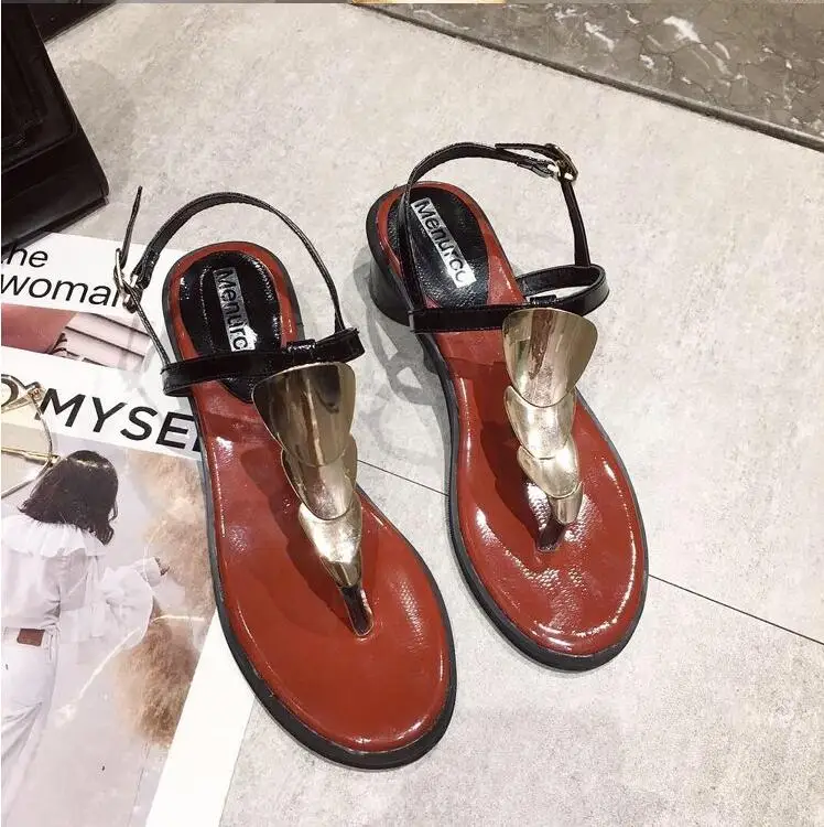 hot sale Women Sandals 2019 Summer Fashion Rome Shoes casual Women Sandals mid heel Sandals Woman Shoes Plus Size 35-39 **581