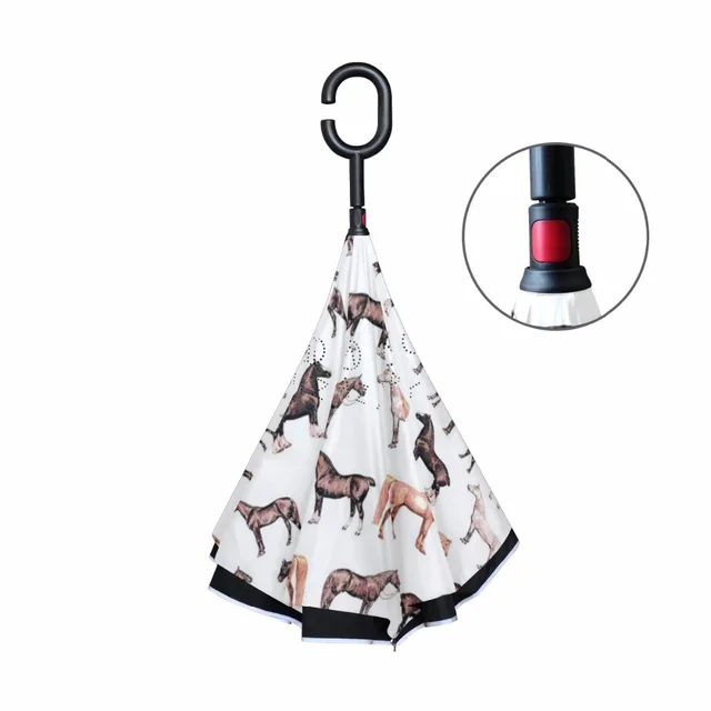 3D Vivid Lopors Minta Reverves Esparella Kétia Hosszág Hosszú Fogantyú, Fordított Esernyő, Kiváló Minőségű Kreatív Divat Testreszabott - Image 3