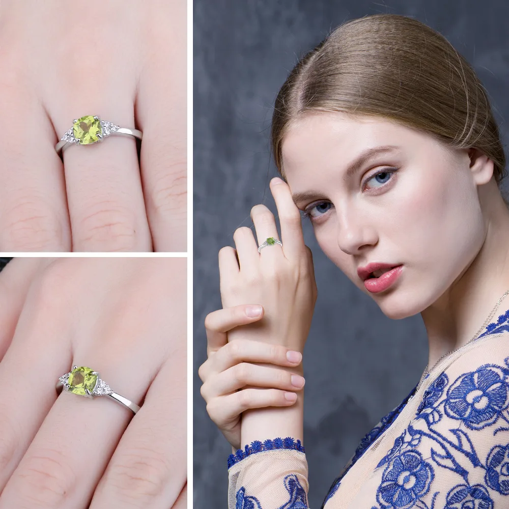 Jewelrypalace 1.1ct originální přírodní peridot 925 mincovní stříbro solitaire prsten pro ženský móda drahokam šperků svatební dar