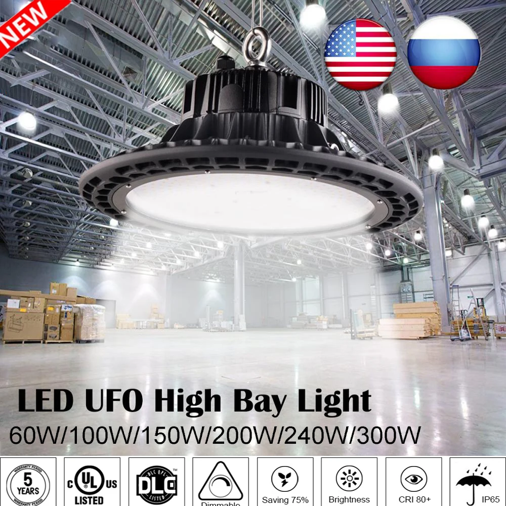 

UFO Led High Bay Lights 100W 150W 200W Waterproof IP65 Industrial Lighting Warehouse Garage Workshop highbay led