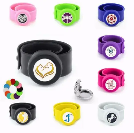 

1PCS Adjustable Mosquito Repellent diffuser Bracelet Horse Mermaid Steel 25mm Magnetic Locket Silicone Bangle 10p Pads