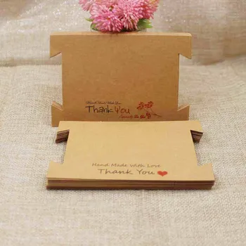 

8*12CM 2018 blank products package Card 300pcs kraft/black thank you Hair Band card handmade with love hair clip display card