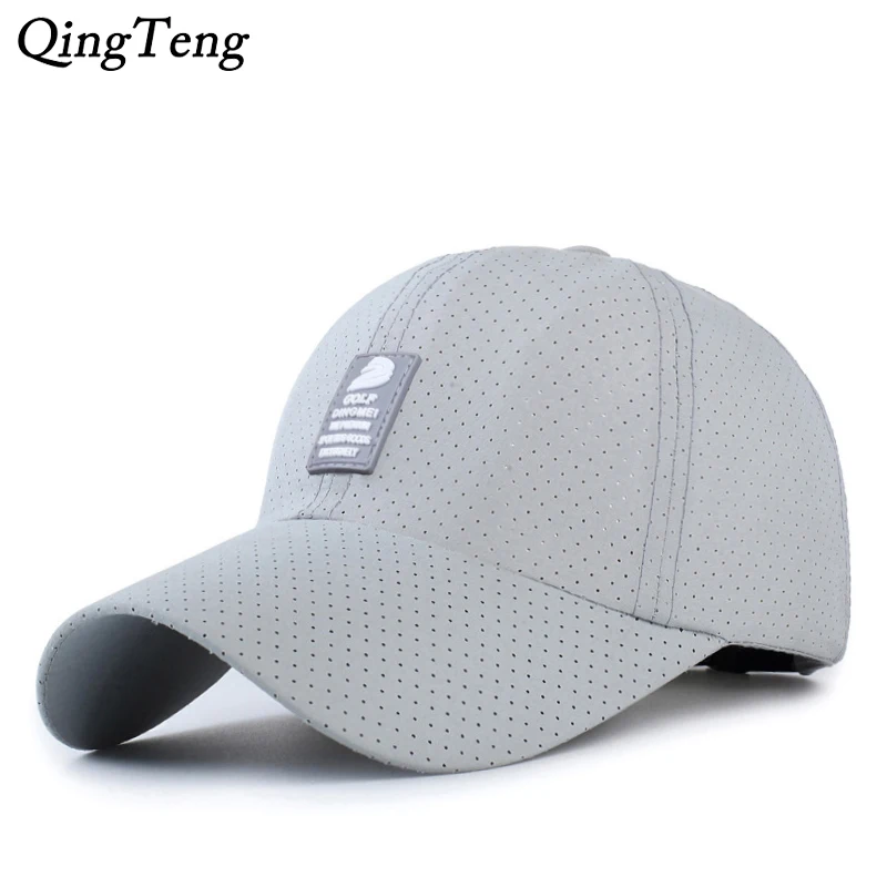 Летние Обувь с дышащей сеткой брендовая бейсбольная кепка легкий быстрый-сушильная сетка Кепка с козырьком от солнца Черный папа Кепки Для мужчин Snapback Шапки