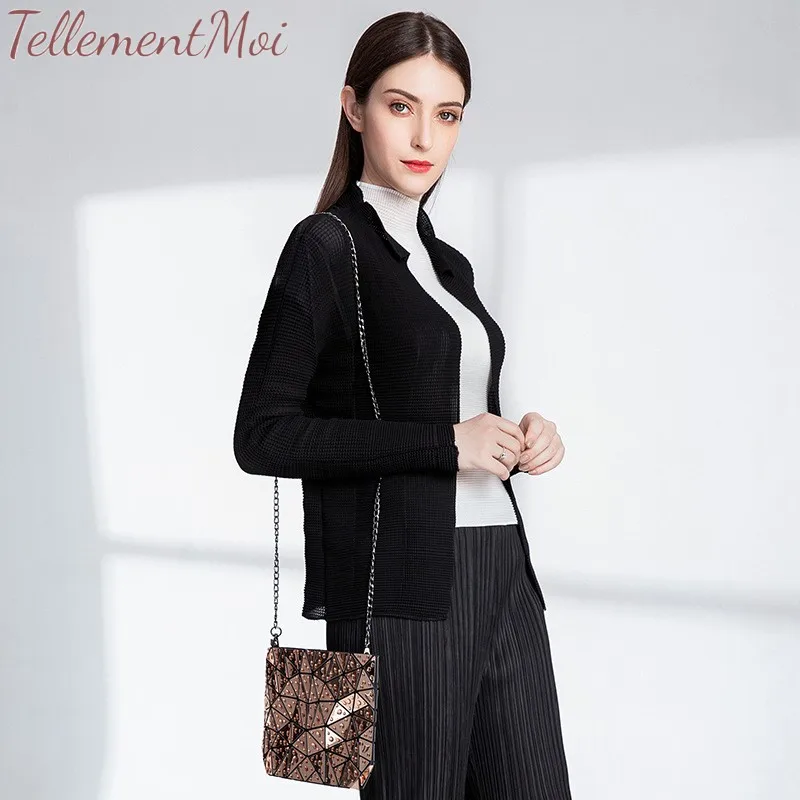 Cardigans for Women Solid Long Sleeve Loose Casual Cardigan Pleated Thin Slim Short Jacket Female Office Work Outerwear Coat