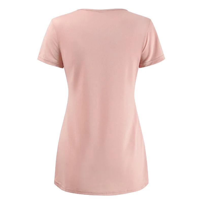 Loozykit Pregnancy Nursing Tops Short Sleeve Maternity Breastfeeding Tees Feeding T-shirts Clothes For Women Maternity Clothing