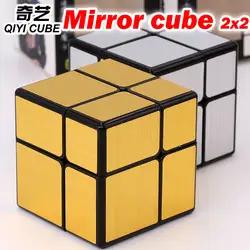 Головоломка магический куб QiYi с глянцевым покрытием странная форма зеркальный куб 2x2 логическая игра Скорость Профессиональный