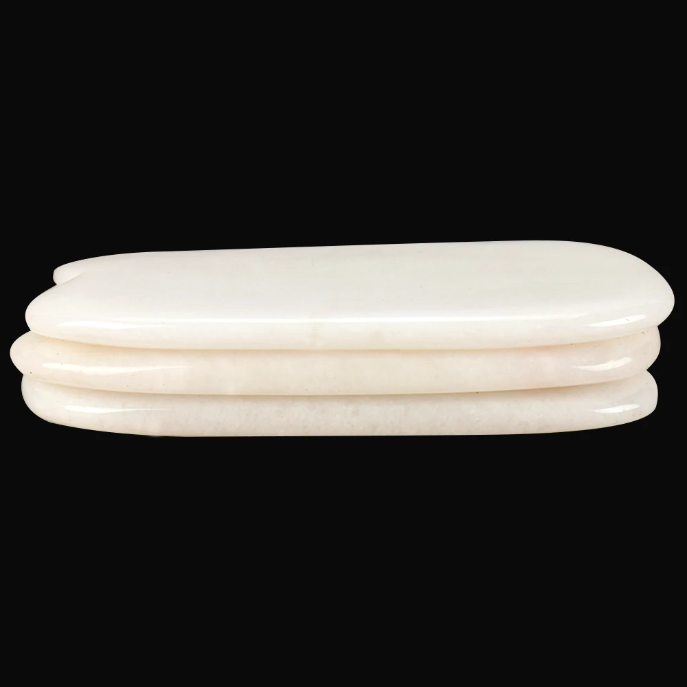Natural White Jade Guasha Comb Tool Crystal Energy Stone Acupuncture Scraping Massage healing for Body Back Neck SPA Health Care