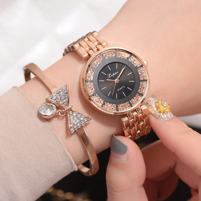 

New Women Watches Ladies Dress Quartz Clock Fashion Bracelet Rhinestone Watch Women Female Wristwatch Reloj Mujer Montre Femme