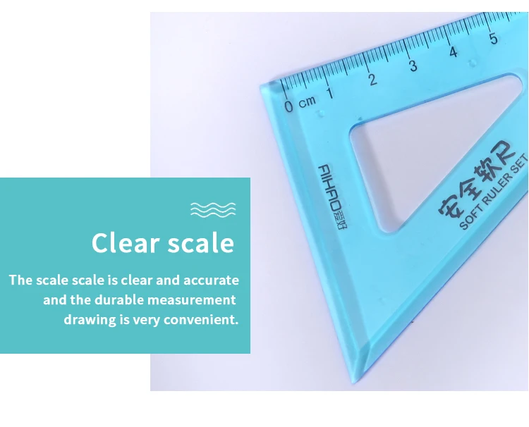 Новый 4 шт./компл. линейка прямая транспортир студентов Математика геометрические Мягкие Гибкие Пластиковые Треугольные различные линейки
