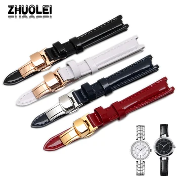 

12mm black white red Navy blue Leather strap 1853 watch T094 Ferramengo female strap t094.210A belt