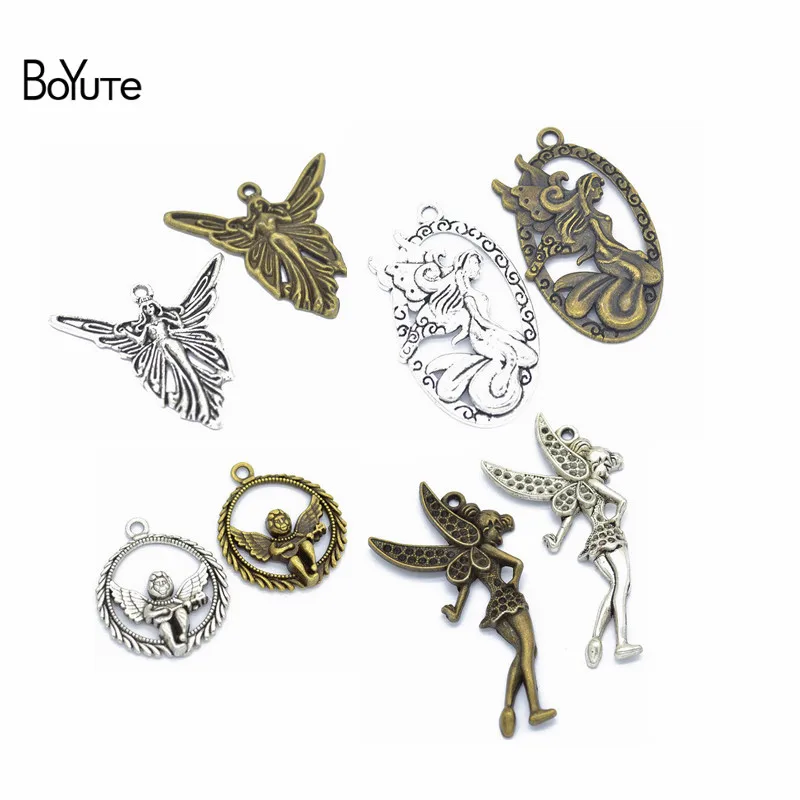 

BoYuTe (20 Pieces/Lot) Metal Alloy Angel Elf Flying Fairy Pendant Charms Diy Hand Made Jewelry Accessories