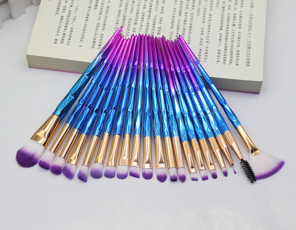 

New Womens Fashion DS026 20pcs Colorful Makeup Brush Set Eyeshadow Base Powder Makeup Brush Soft and Comfortable Brushes