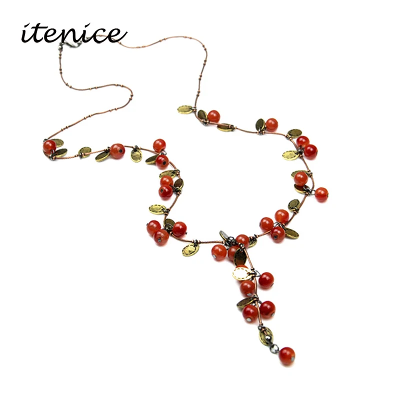 

2018 New Trendy Necklace & Pendants For Women Charm Cute Cherry Elegant Sweet Fashion Female Jewelry Necklace Sweater Summer
