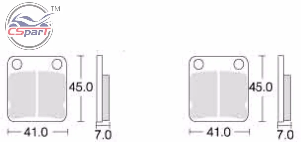 2 пары тормозные колодки 41 мм x 45 мм для 50cc 70cc 90cc 110cc 125cc 140cc 150cc 160cc Яма Грязь квадроцикл Quad мотоциклов скутер