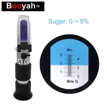 Рефрактометр Booyah 0-5% по шкале Брикса для теста на низкую концентрацию сахара водорастворимые режущие жидкости для очистки жидкости оптические инструменты