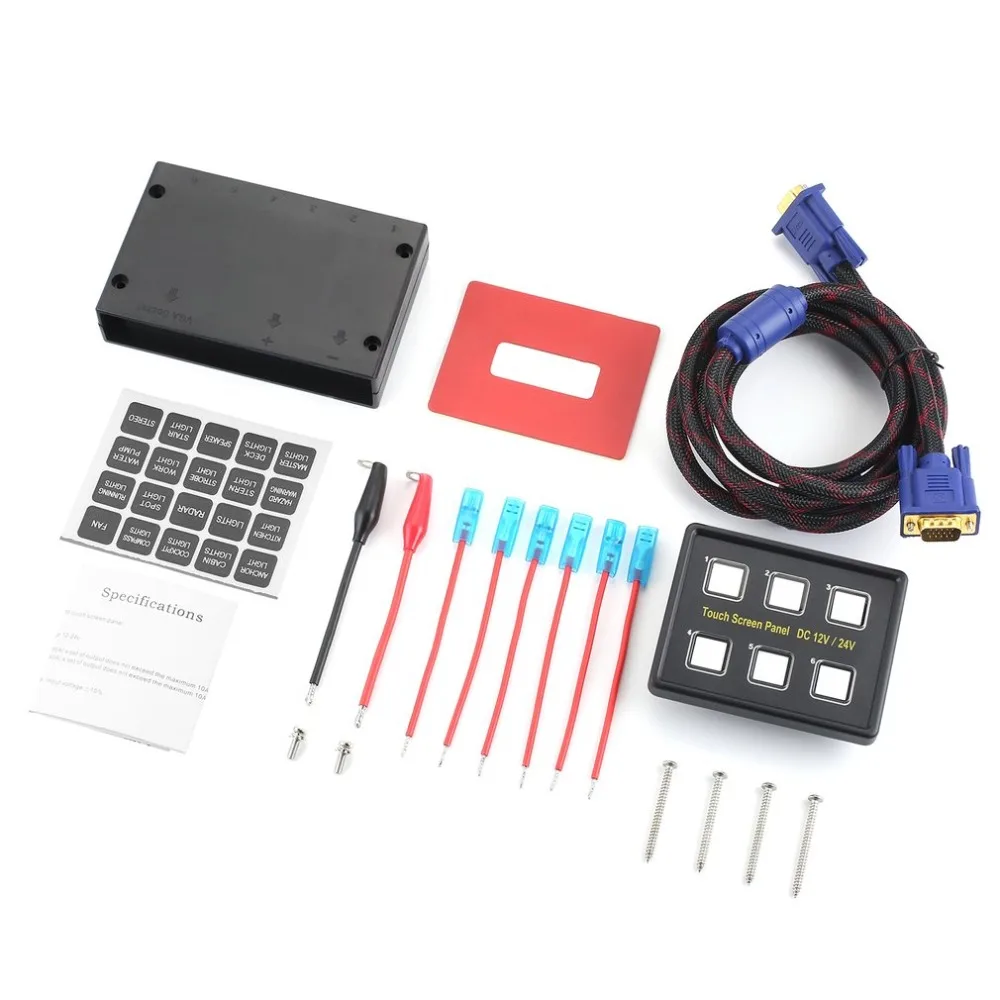

12V Waterproof Marine Boat Caravan RV Rocker Switch Panel LED Circuit Breaker 6 Gang Overload Protection Anti-corrosion