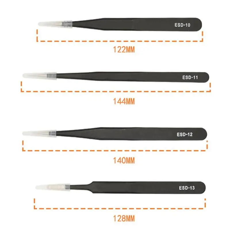 Шт. 10 шт. антистатические нержавеющая сталь прямой локоть ESD электронный пинцет