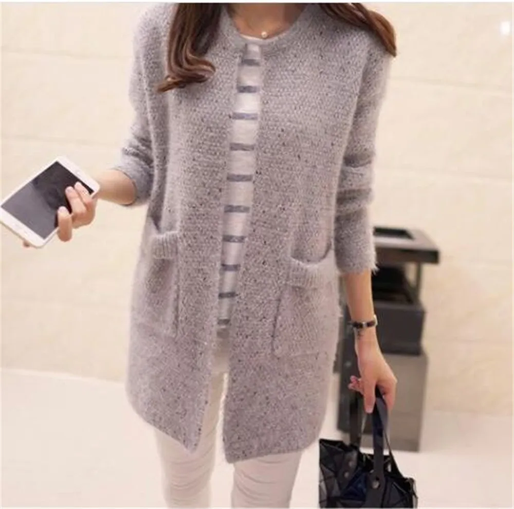 Sweaters Long Coat Cardigan Women Sweater 2019 Spring Autumn Knitted Jacket and Coats Fashion Crochet Tops Female Clothes Black