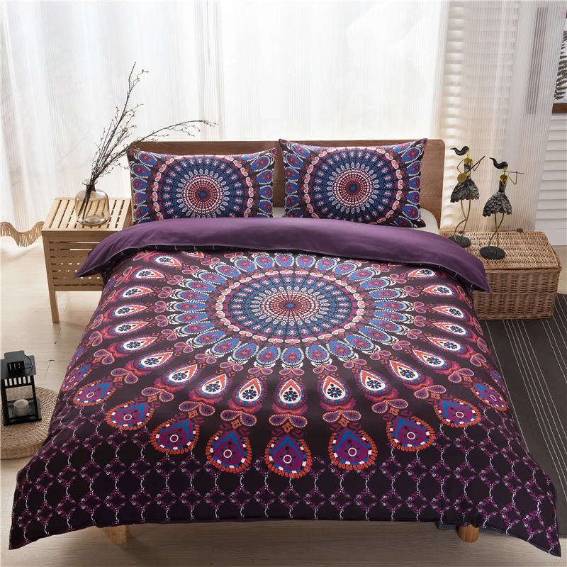 

Mandala Bedding Set Posture Million Romantic Soft Bedclothes Twill Bohemain Duvet Cover Set with Pillowcases / bedclothes