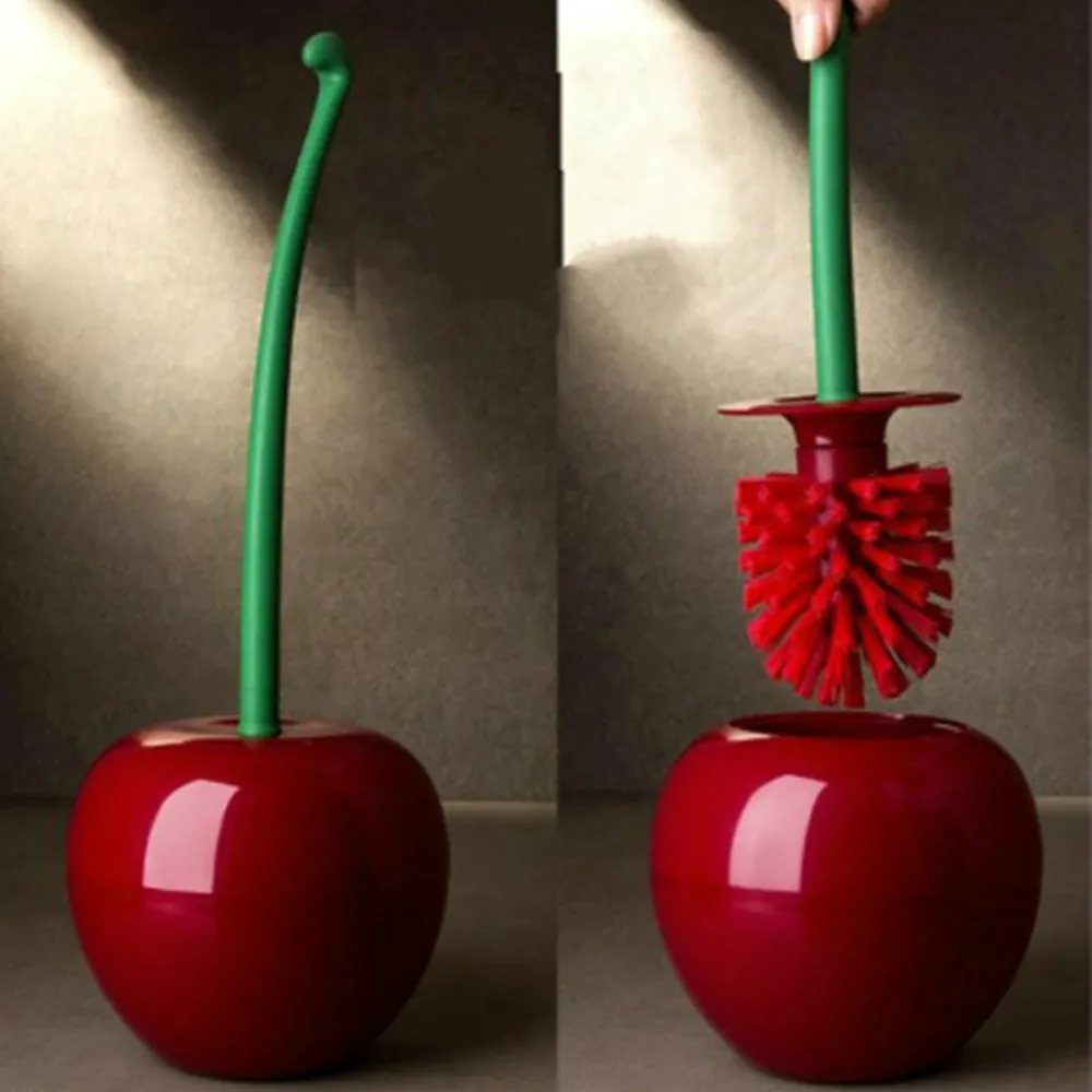 

Toilet brush set plastic cherry-shaped cleaning tool toilet cleaning brush bathroom toilet tool L0619