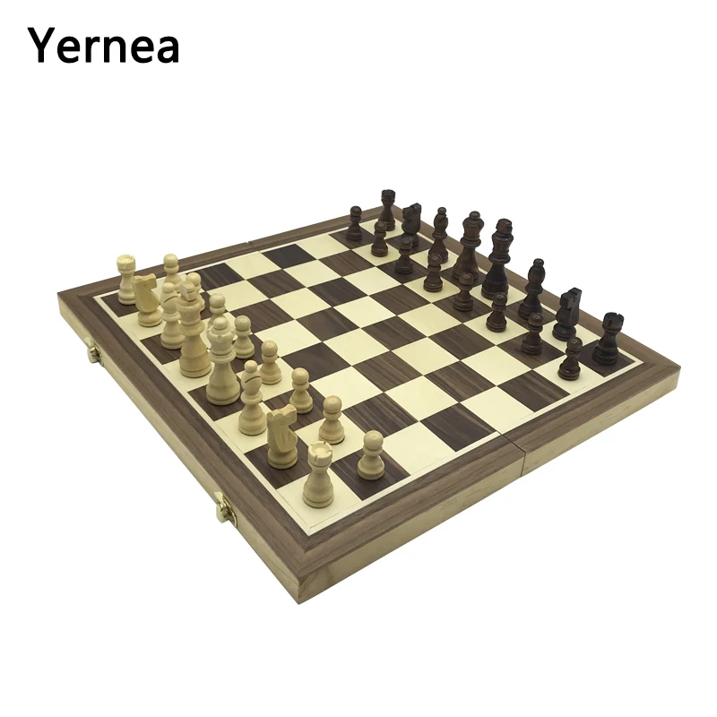 

Yernea Magnetic Chess Wooden board game Chess Set Solid Wood Chessboard Magnetic Pieces Entertainment Chess Games
