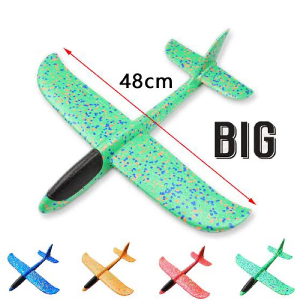 

1 Pc 48CM EPP Foam Hand Throw Airplane Toys Outdoor Launch Glider Plane Kids Gift Toy Free Fly Plane Puzzle Model Jouet G