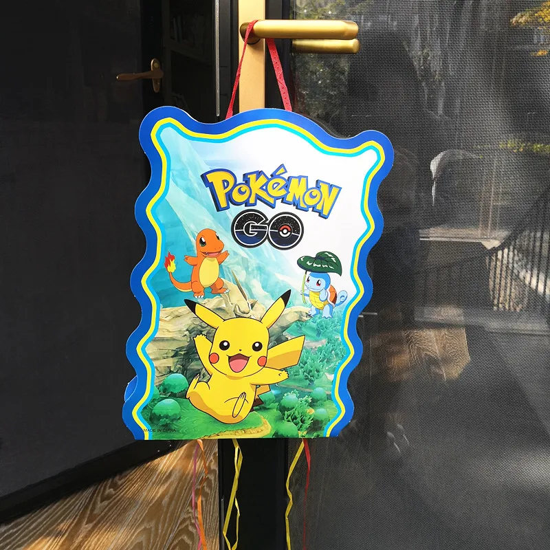 

1pcs 40*29cm Pikachu pinata Pokemon Go Theme Party folding pinata 6 Kids play game For Kids Boy Girl Birthday Party Decoration